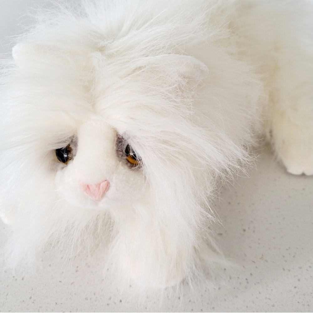 Dakin Lou Rankin FRIENDS White Plush Cat Toy, Long Haired - Picture 10 of 10